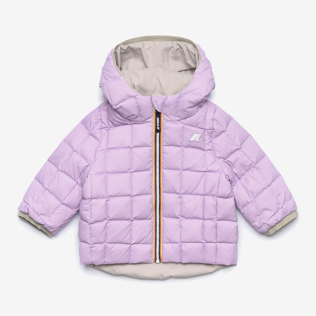 Chaqueta reversible para niños en beige y marrón con aislamiento de plumas main