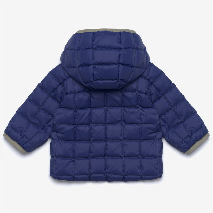 Giacca termica corta reversibile unisex verde e blu per bambini 4