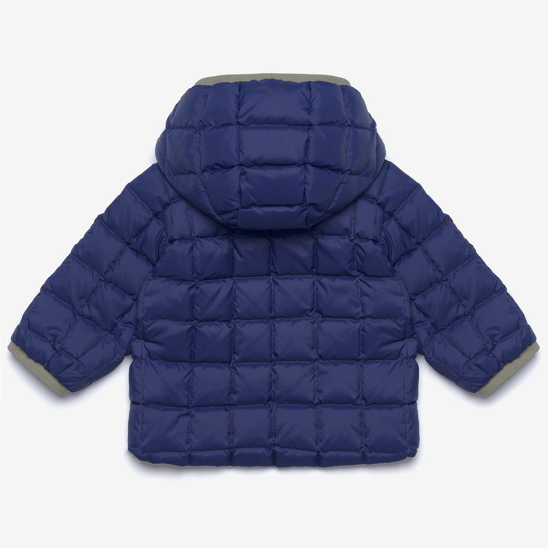 Green and Blue Unisex Kid's Reversible Thermal Short Jacket 01