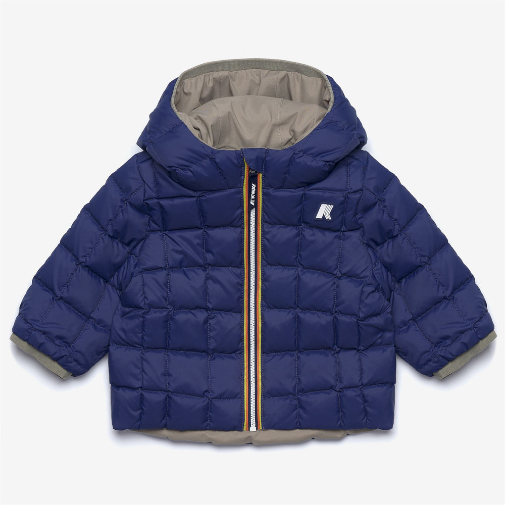 Green and Blue Unisex Kid's Reversible Thermal Short Jacket 02