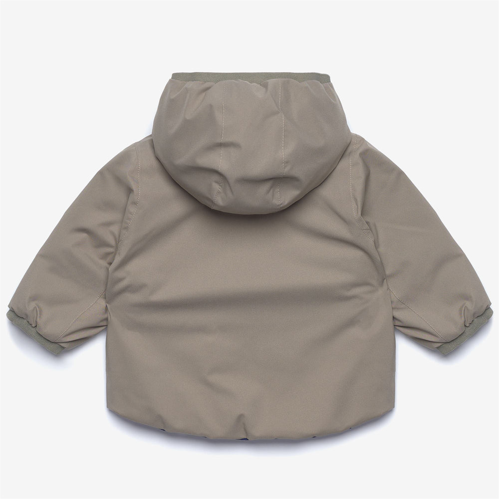 Giacca termica corta reversibile unisex verde e blu per bambini 02