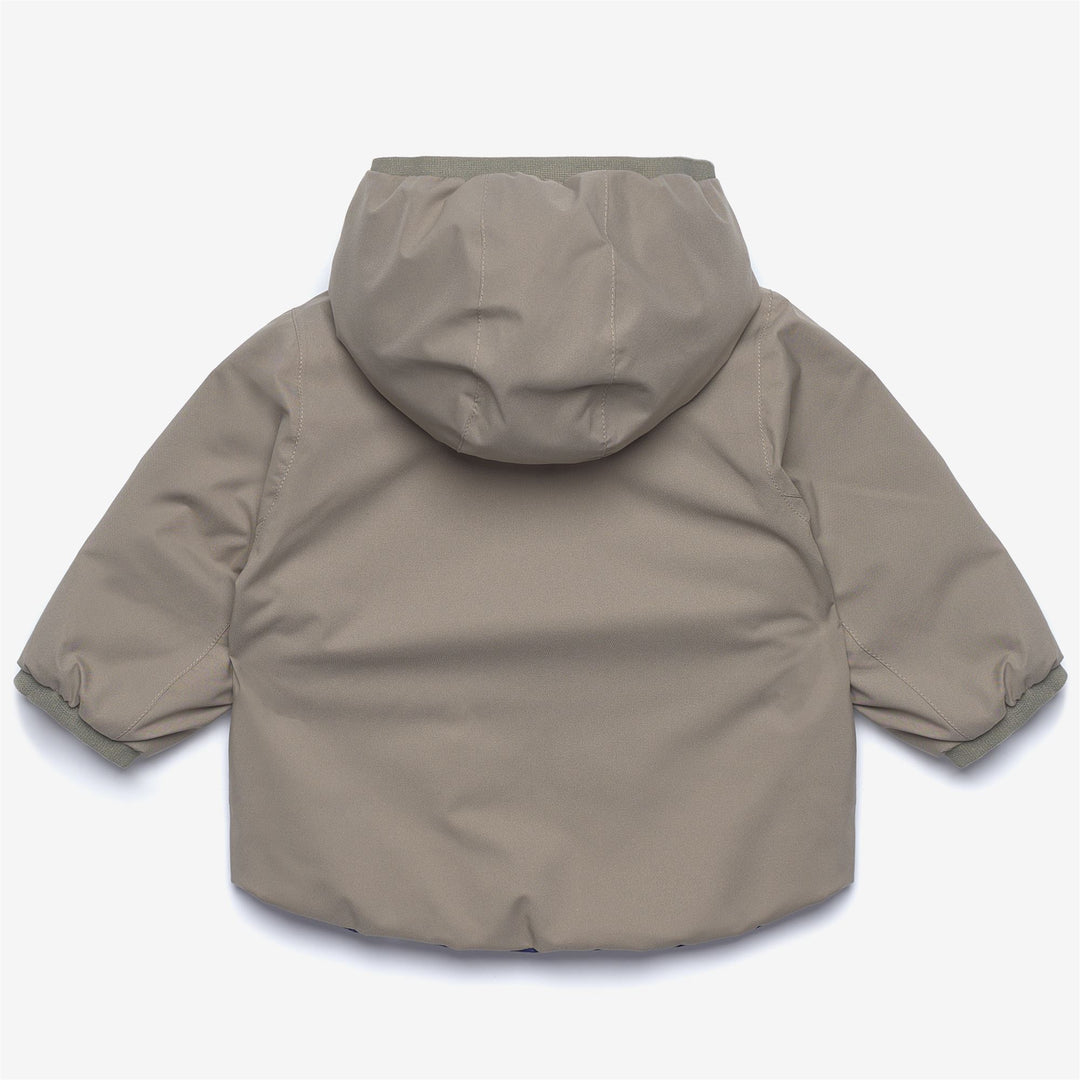 Giacca termica corta reversibile unisex verde e blu per bambini main