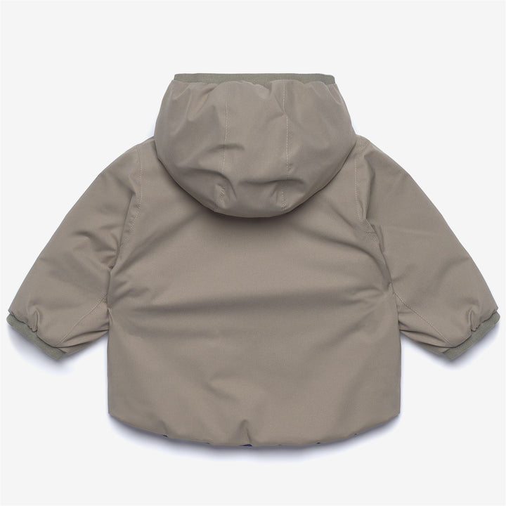 Giacca termica corta reversibile unisex verde e blu per bambini 2