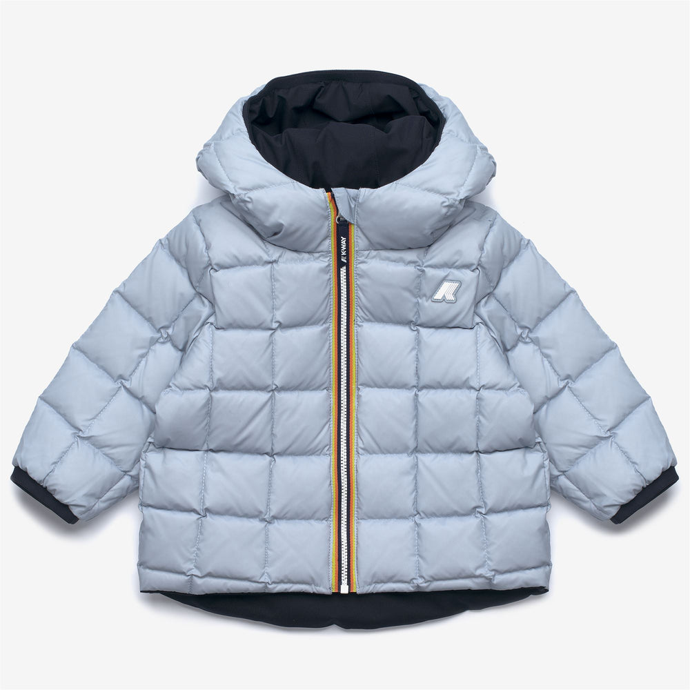 Blue unisex Kids Reversible Insulated Short Winter Jacket 02