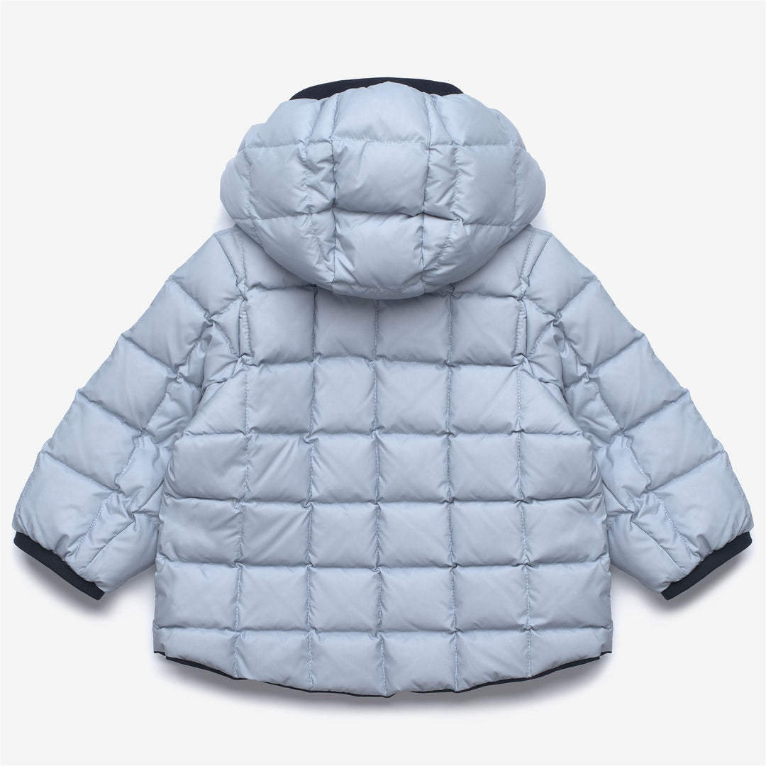 Blue unisex Kids Reversible Insulated Short Winter Jacket 01