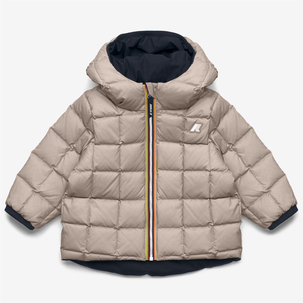 Blue beige Unisex Kid's Reversible Winter Jacket 02