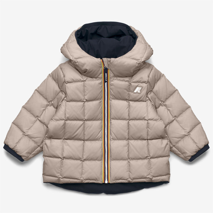 Blue beige Unisex Kid's Reversible Winter Jacket 3