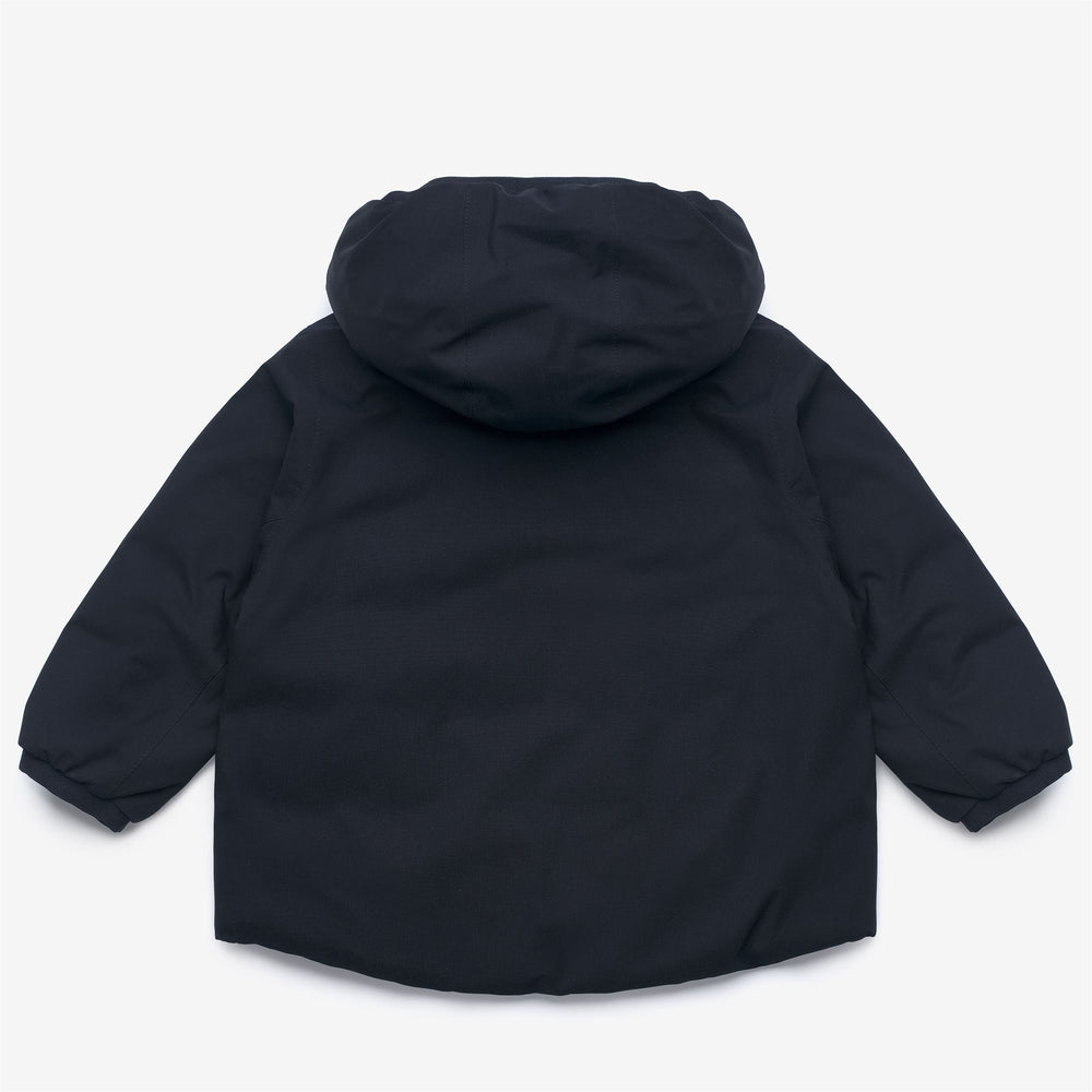 Giacca invernale reversibile unisex blu beige per bambini 02