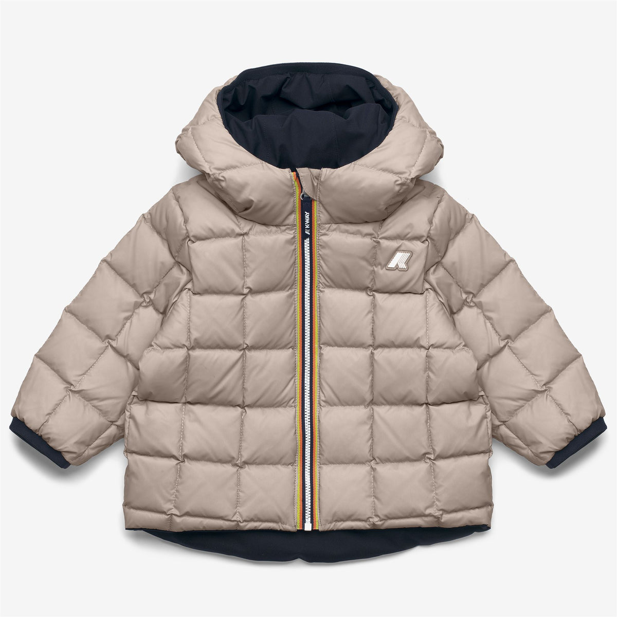 Jackets_KID UNISEX_E. JACK ST THERMO DOUBLE_Short_Blue Depth - Beige Cashmere - Commercial 2