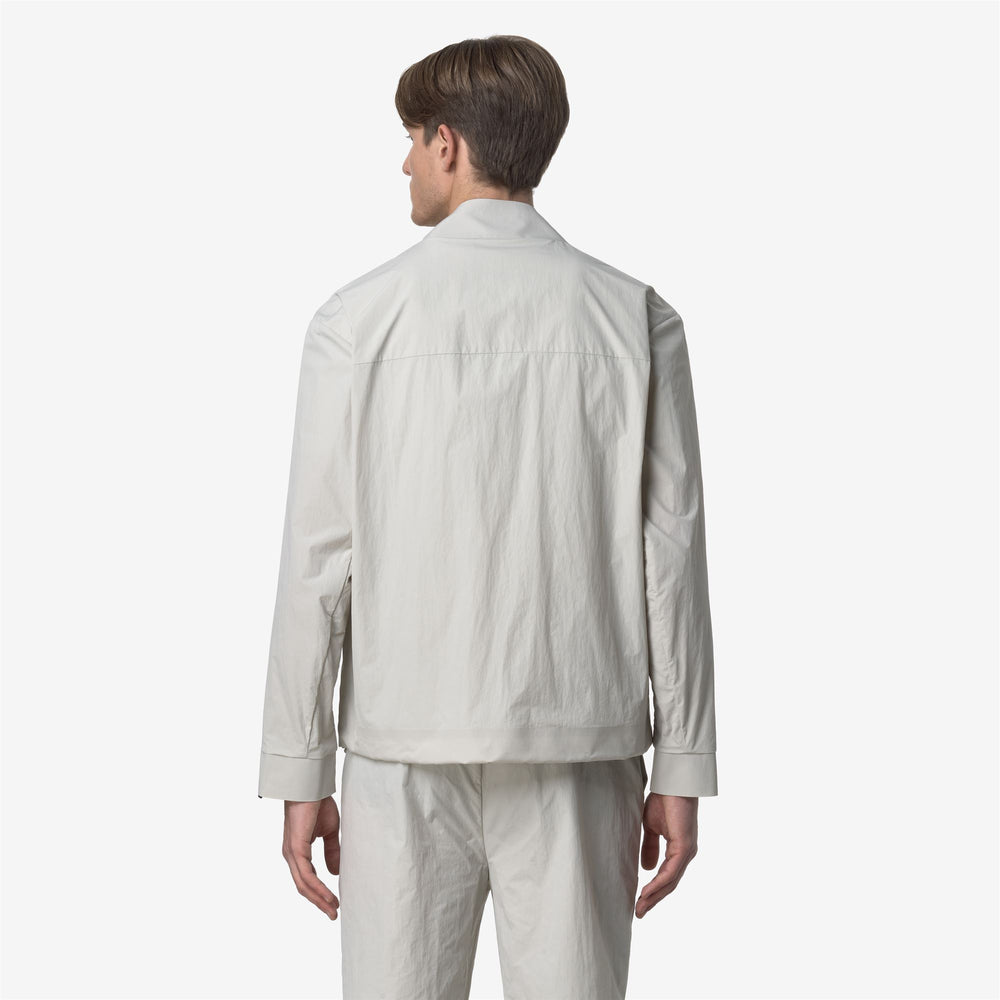 Beige Grey Men's Short Jacket for Spring Weather 02