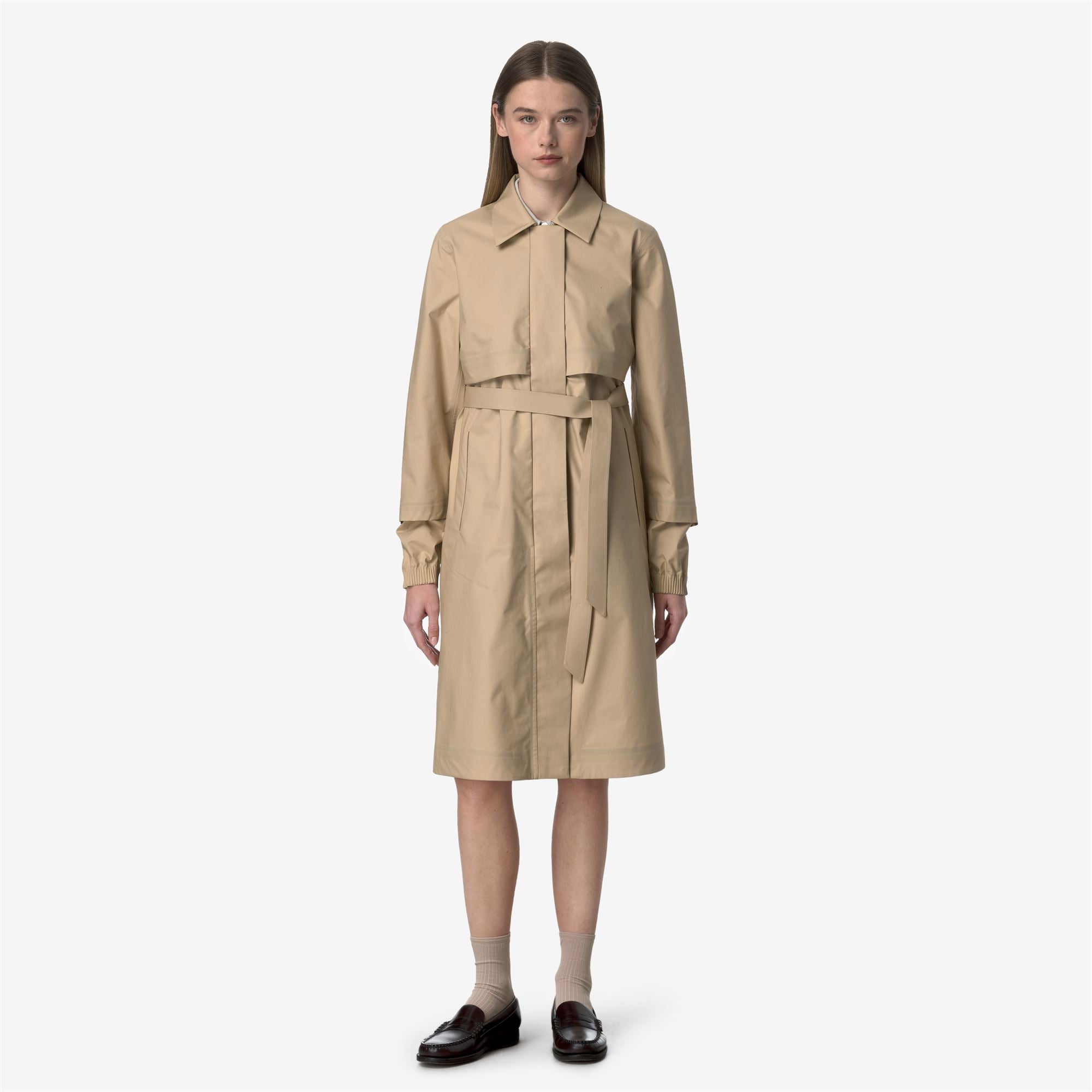 Jackets_WOMAN_JESY 3L POPLIN_Long_Beige Rope - BEIGE LT - Commercial 4