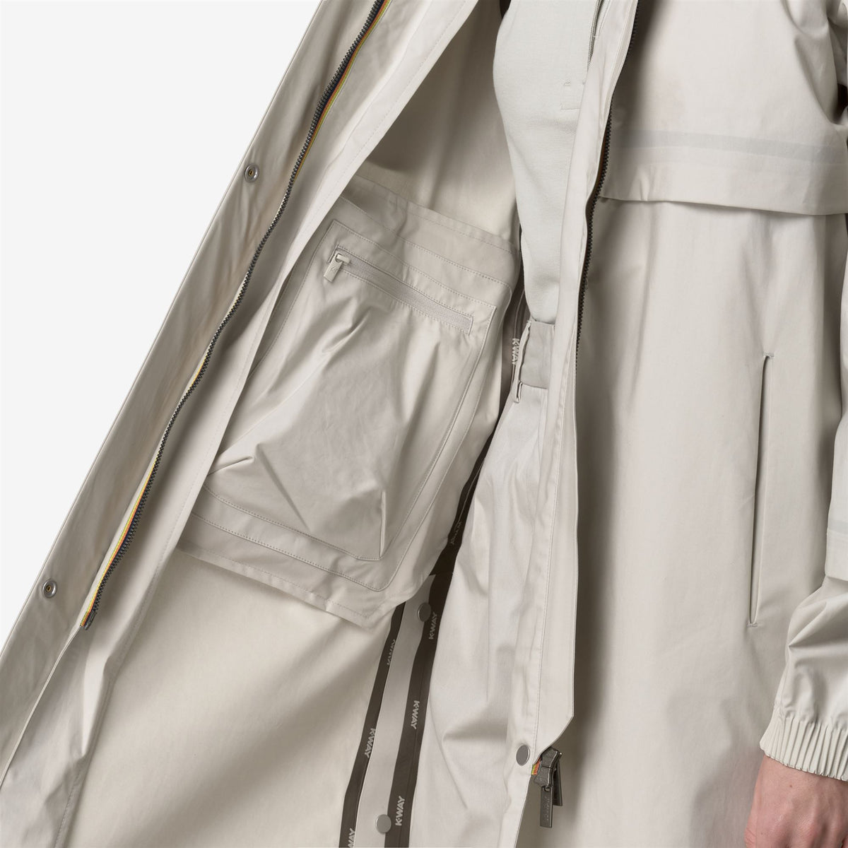 Jackets_WOMAN_JESY 3L POPLIN_Long_BEIGE LT - White - Commercial 7
