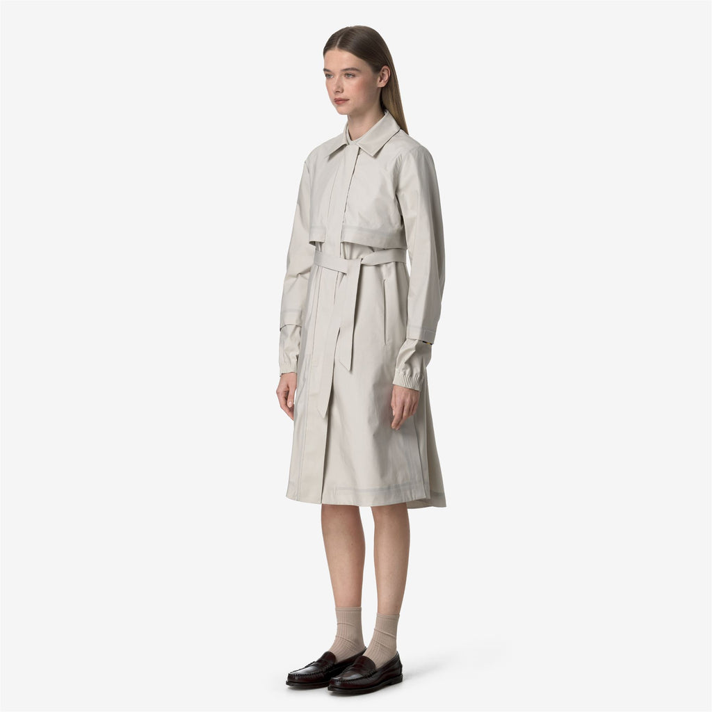 Jackets_WOMAN_JESY 3L POPLIN_Long_BEIGE LT - White - Commercial 5