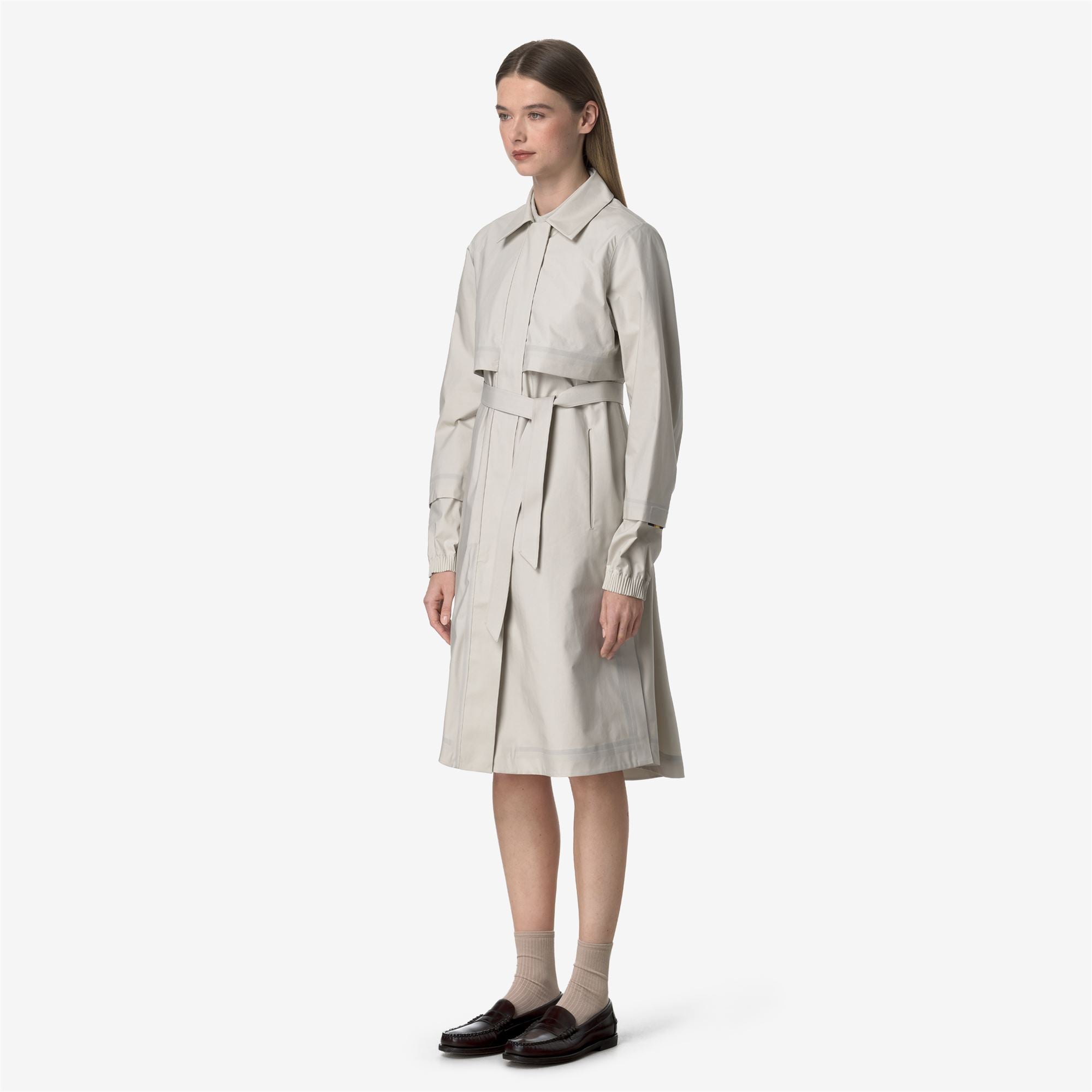 Jackets_WOMAN_JESY 3L POPLIN_Long_BEIGE LT - White - Commercial 5