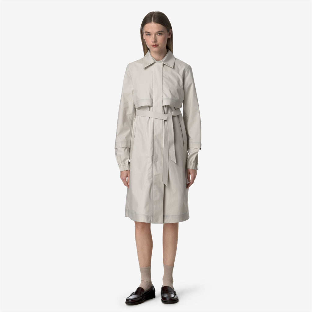 Jackets_WOMAN_JESY 3L POPLIN_Long_BEIGE LT - White - Commercial 4