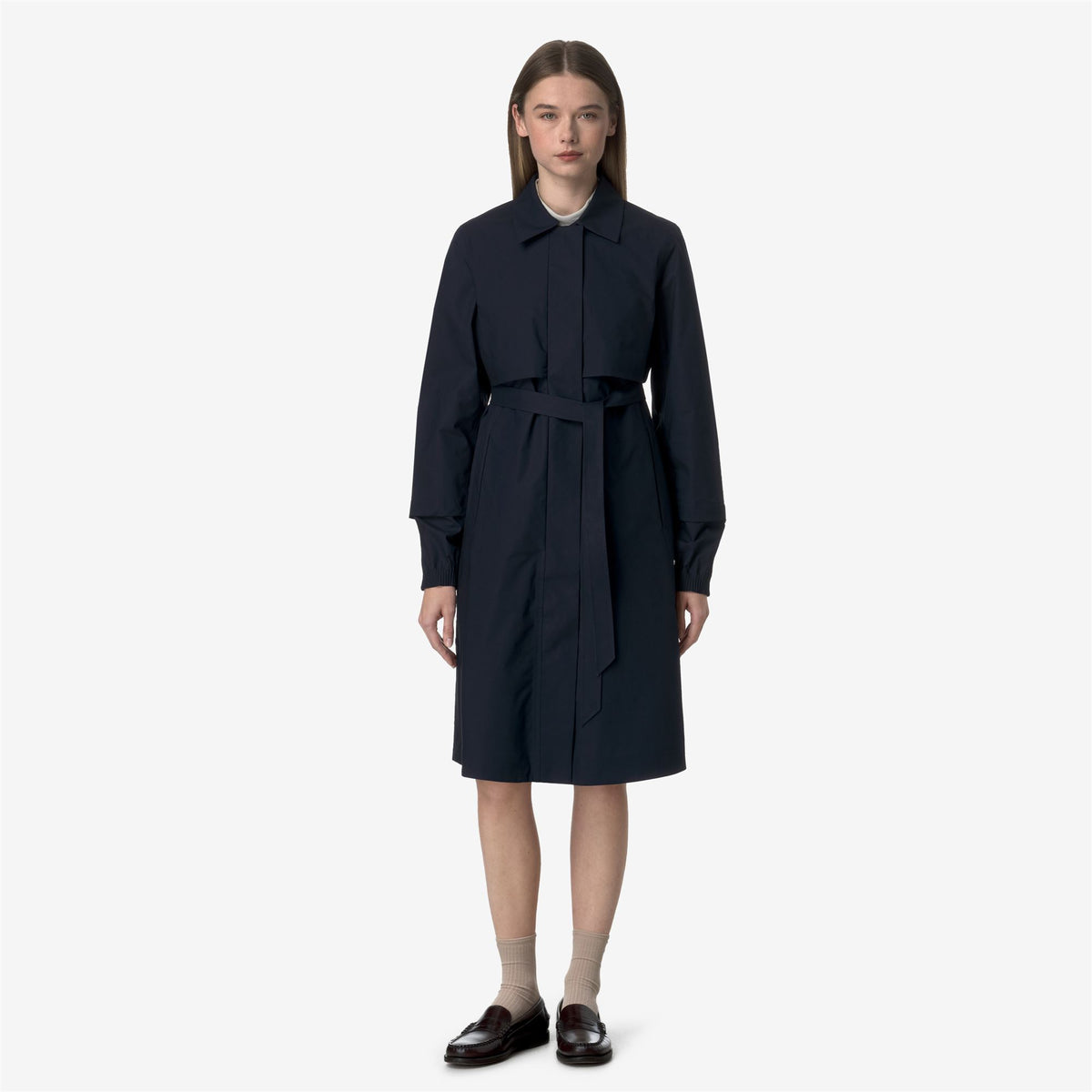 Jackets_WOMAN_JESY 3L POPLIN_Long_Blue Depth - BEIGE LT - Commercial 4