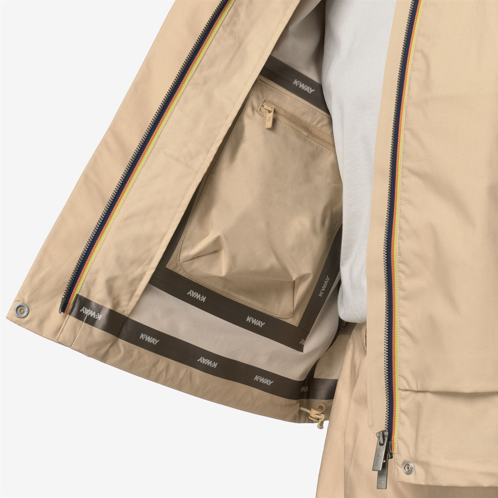 Beige Brown Women's Urban Short Jacket with Elasticated Cuffs 02