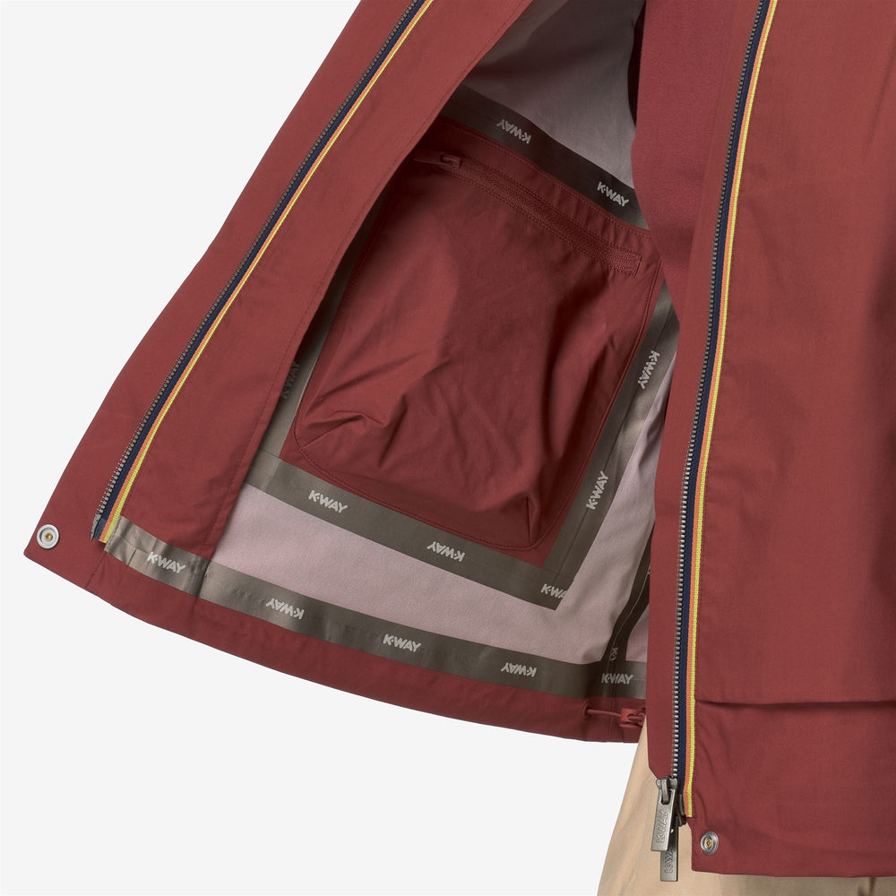 Beige Red Women's Urban Short Jacket with Elasticated Cuffs 02