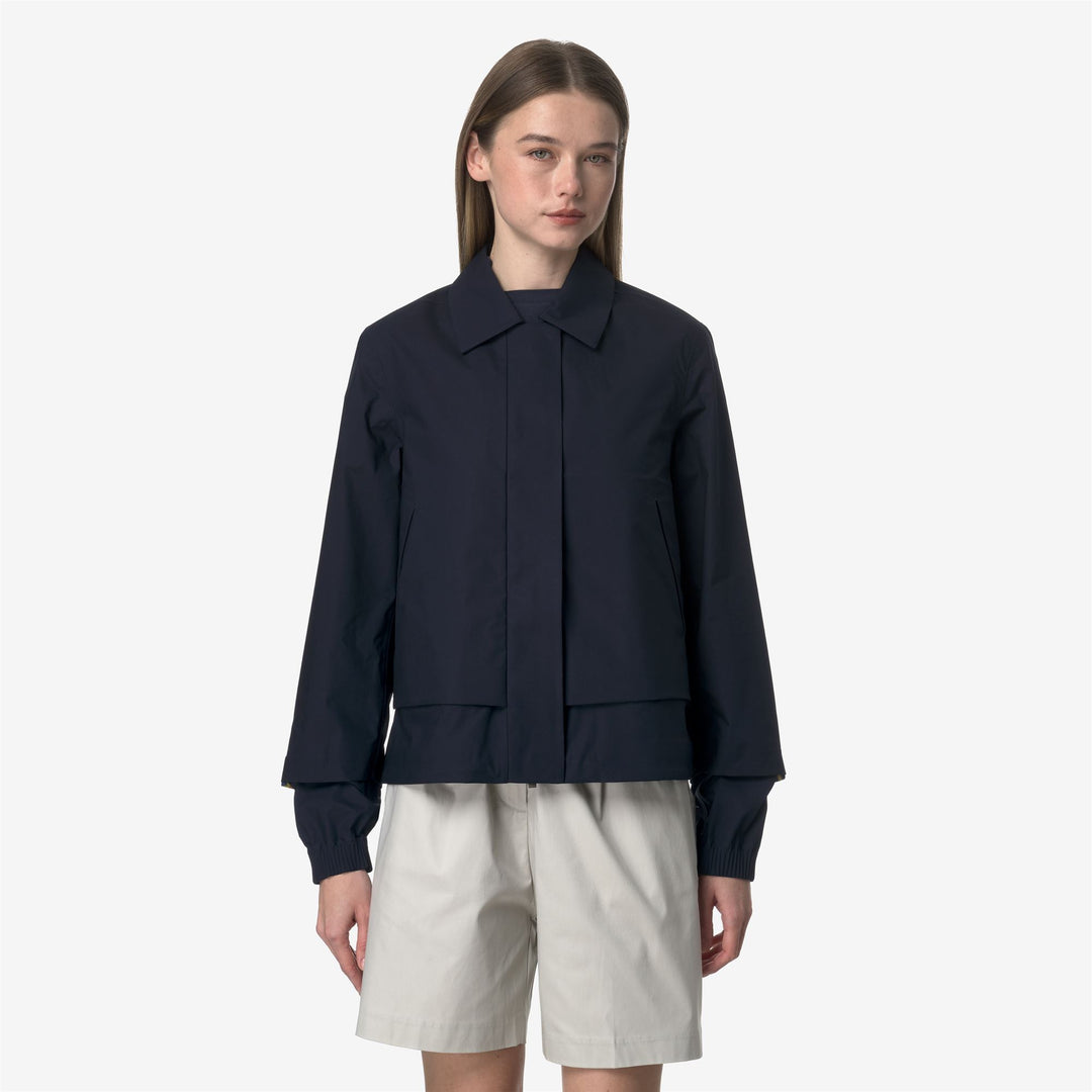Beige blue Women's Urban Short Jacket with Heat-Taped Seams 01