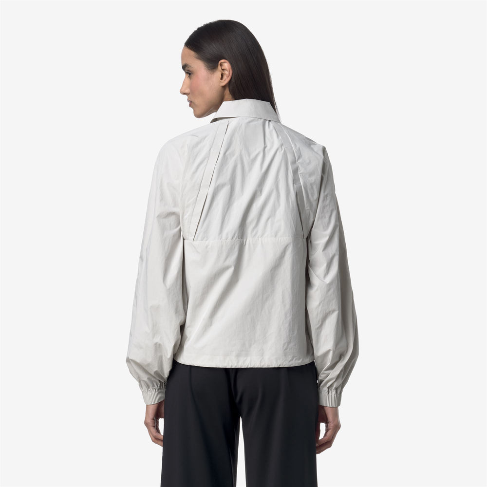 Beige Grey Women's Short Spring Jacket with Adjustable Waist 02