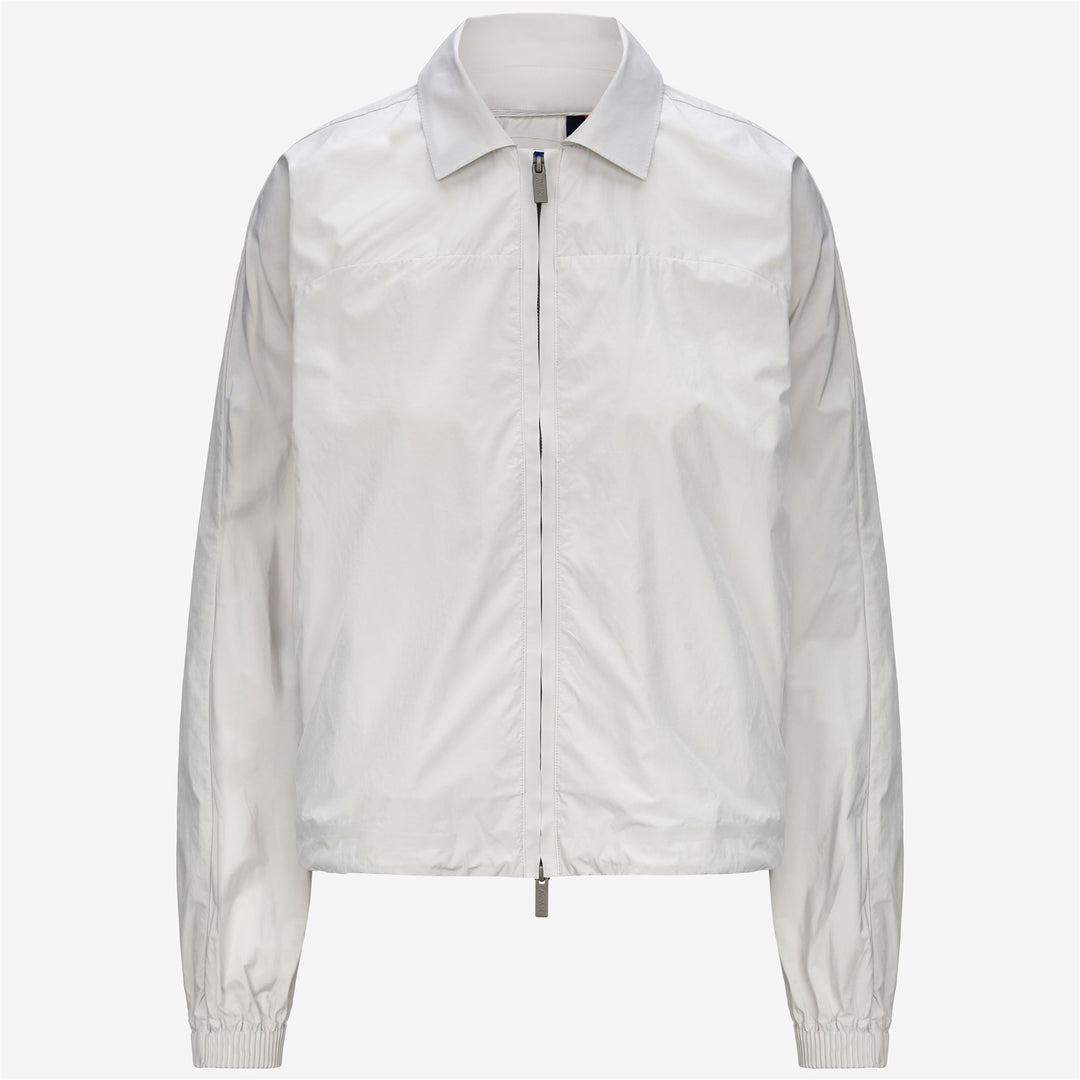 Beige Grey Women's Short Spring Jacket with Adjustable Waist main
