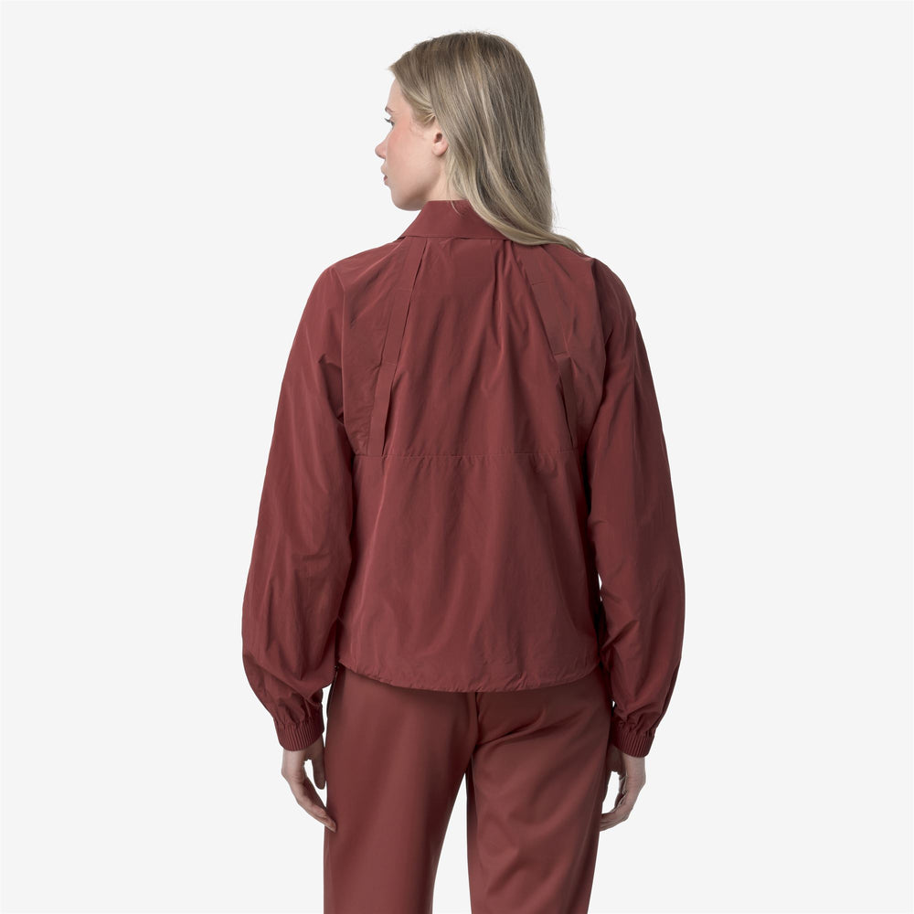 Red Brown Women's Short Jacket for City Wear with Waterproof Fabric 02
