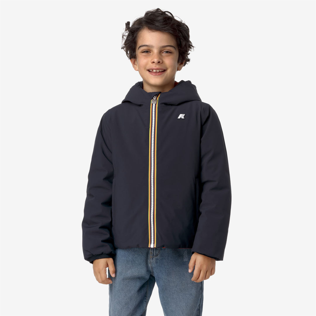 Giacca Calda Reversibile Blu Rossa per Ragazzi con Isolamento main