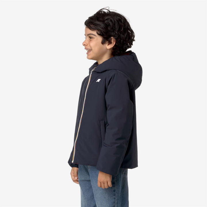 Giacca Calda Reversibile Blu Rossa per Ragazzi con Isolamento 5