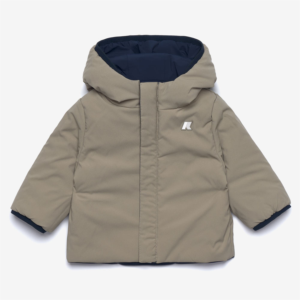 Blue unisex Kids Reversible Warm Jacket with Zipper and Pockets 02