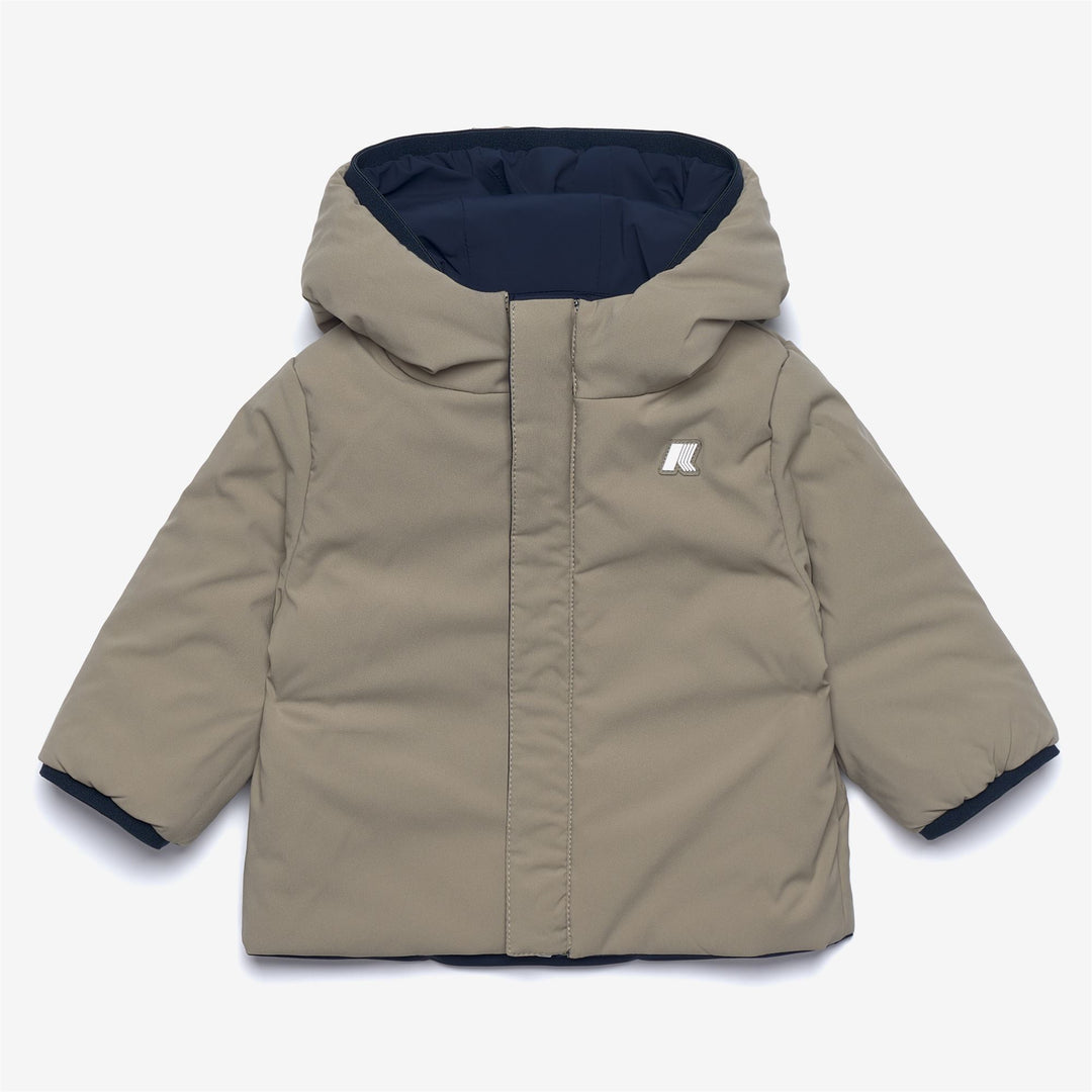 Blue unisex Kids Reversible Warm Jacket with Zipper and Pockets main