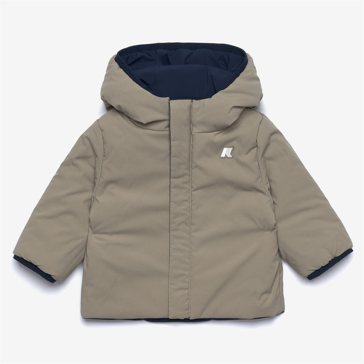 Blue unisex Kids Reversible Warm Jacket with Zipper and Pockets 3