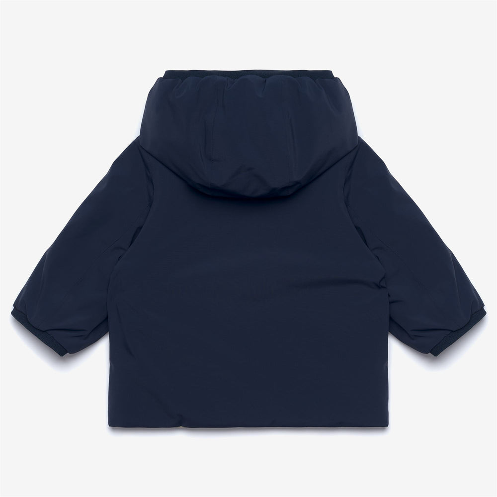 Giacca calda reversibile unisex blu per bambini con cerniera e tasche 02