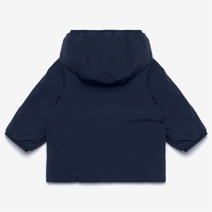 Blue unisex Kids Reversible Warm Jacket with Zipper and Pockets 2