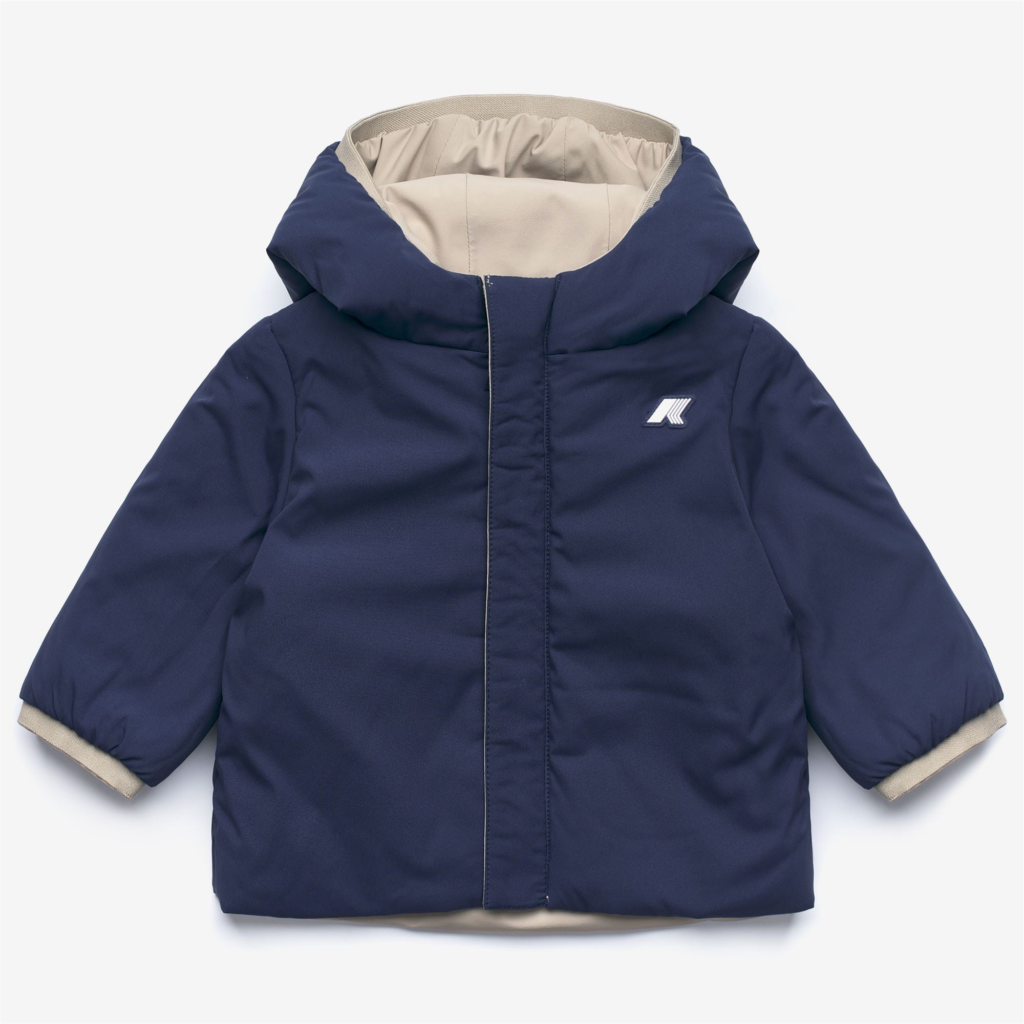 Jackets_KID UNISEX_E. JACK ST WARM DOUBLE_Short_Beige Cashmere - Blue Deep Cobalt - Commercial 3