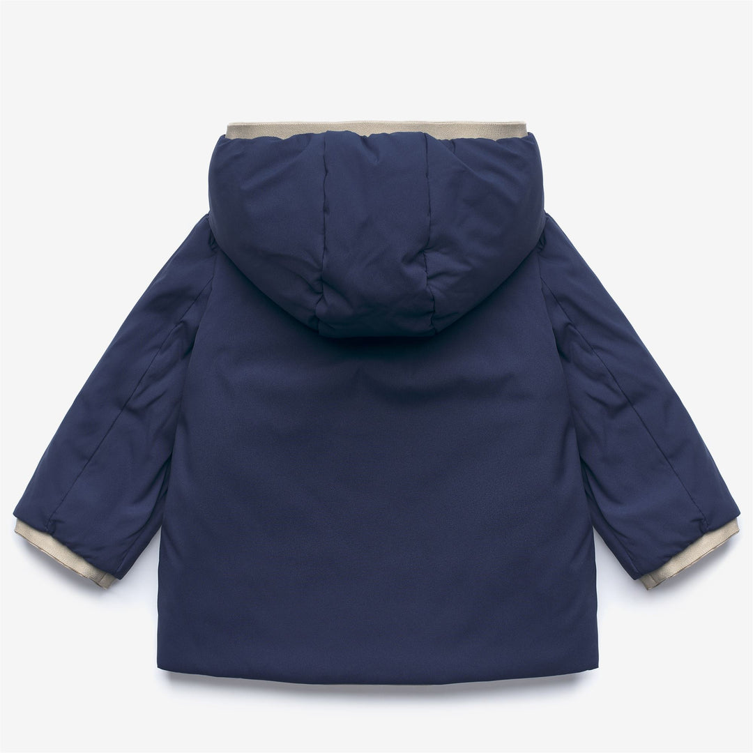 Beige unisex Kid's Reversible Short Jacket with Synthetic Padding main