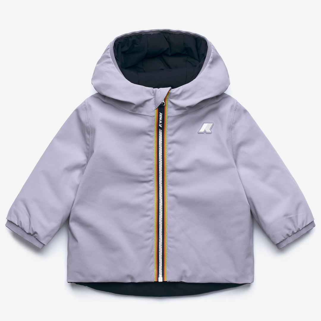 Violet unisex Kid's Reversible Warm Jacket 01