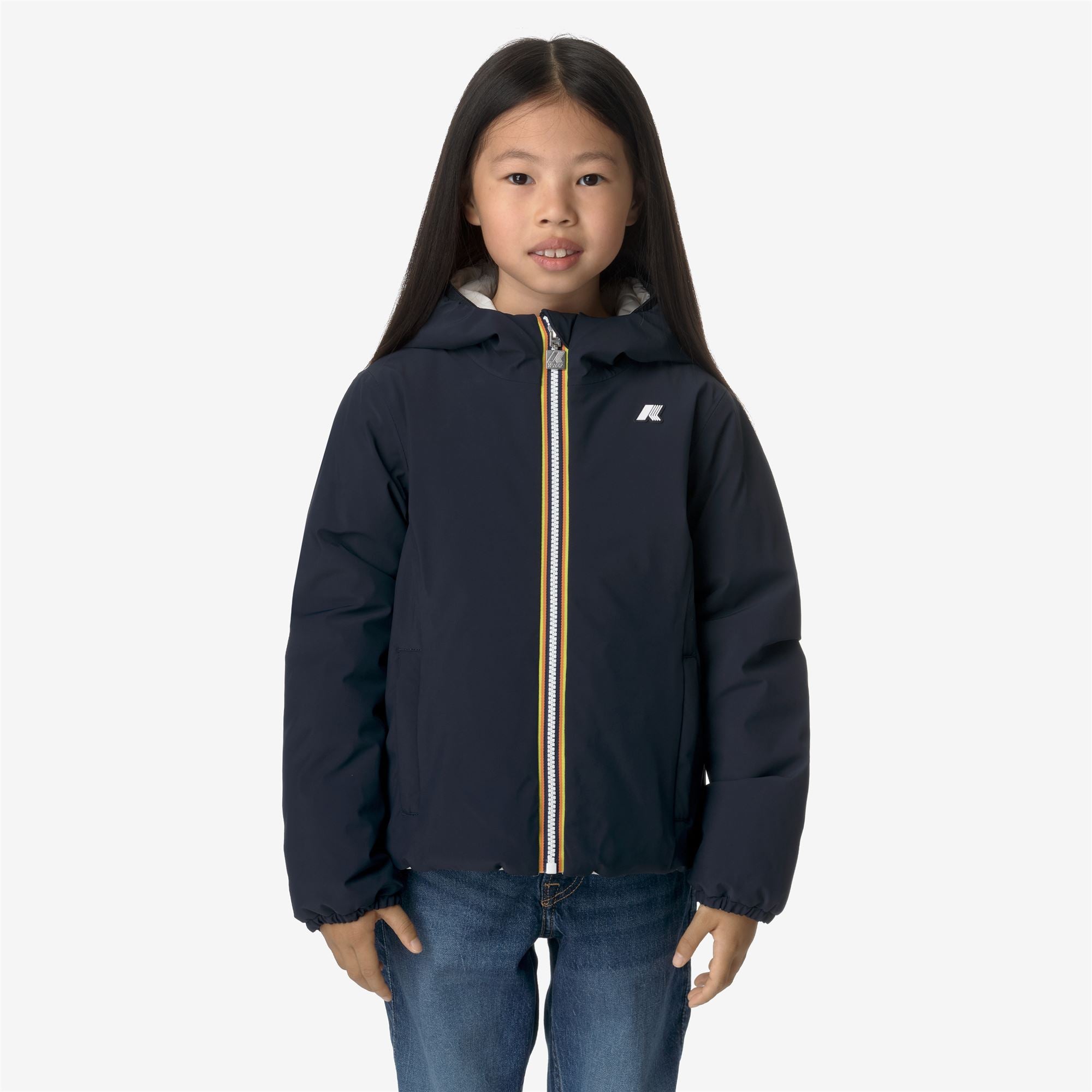 Jackets_GIRL_P. LILY ST WARM DOUBLE_Short_Blue Depth - White Gardenia - Commercial 4