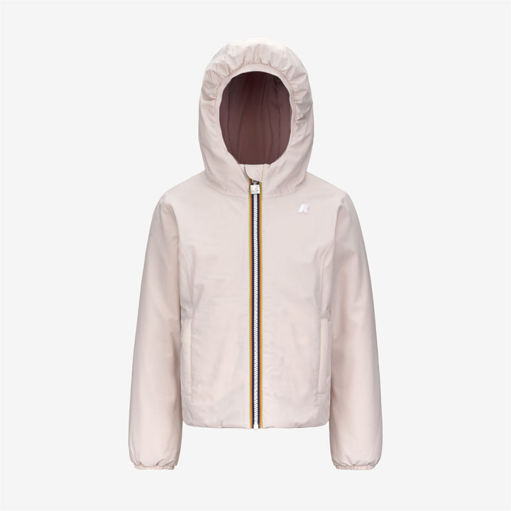 Giacca calda reversibile rosa per bambine con tasche 1