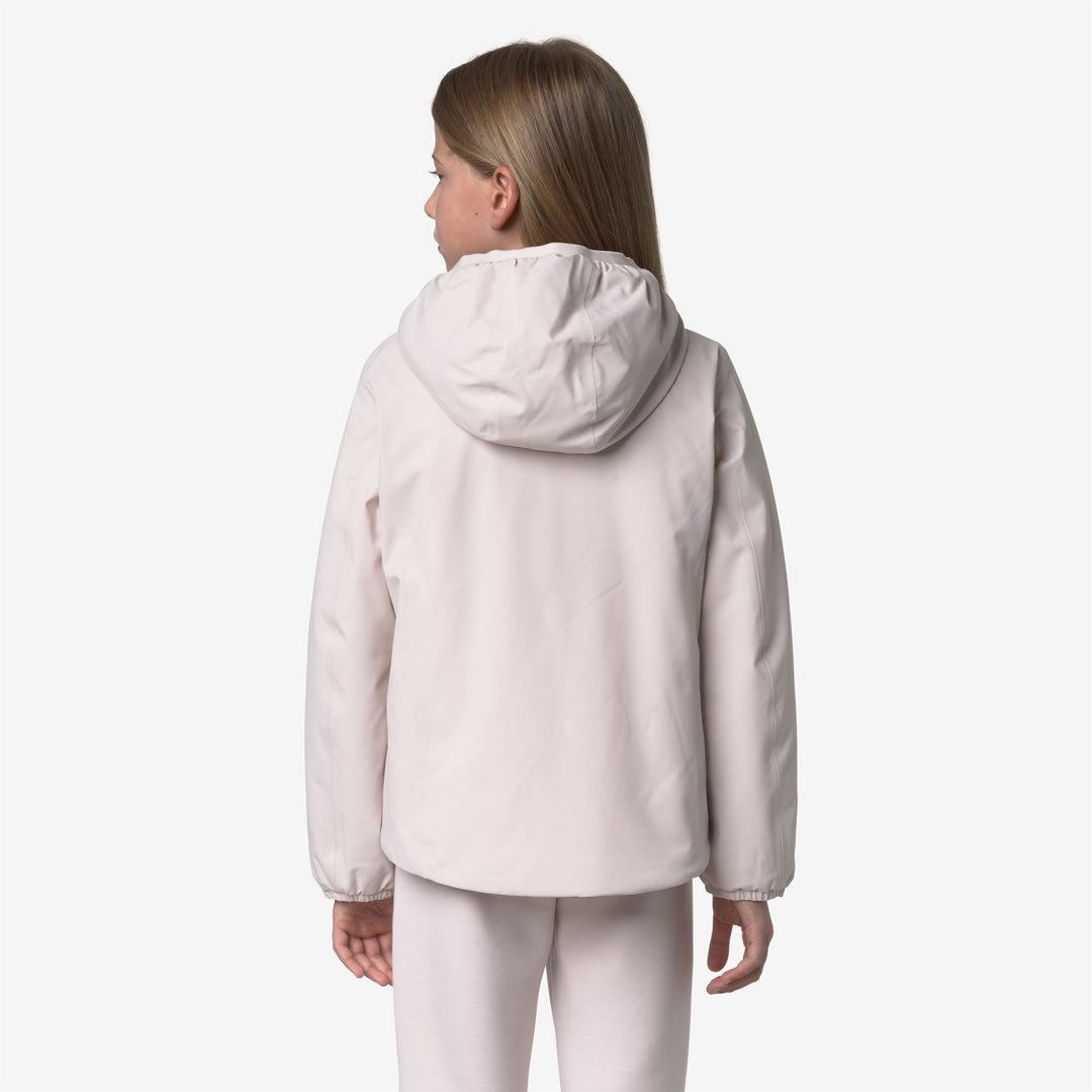 Giacca calda reversibile rosa per bambine con tasche main