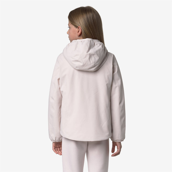 Giacca calda reversibile rosa per bambine con tasche 6