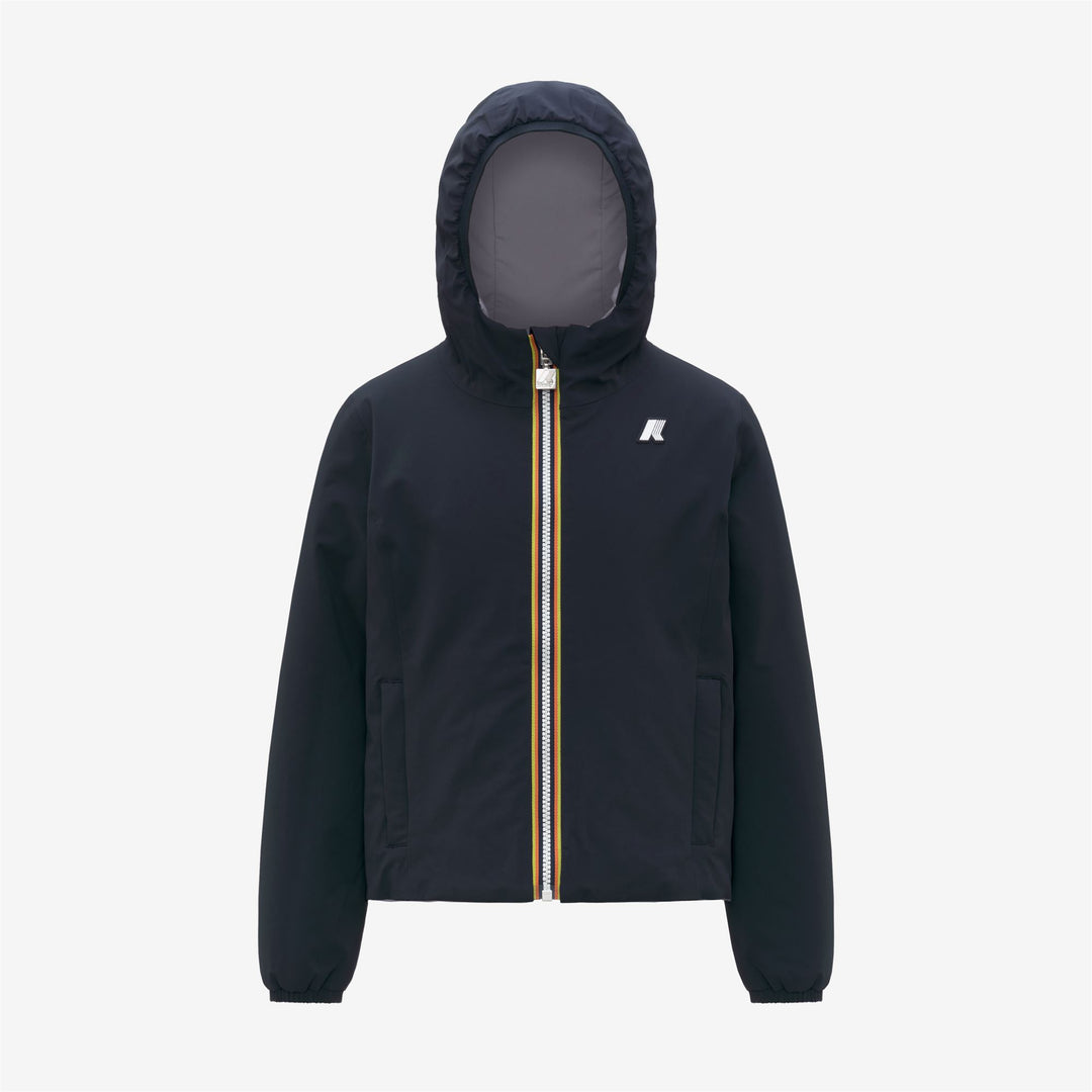 Giacca corta reversibile isolante blu-viola per bambina 01