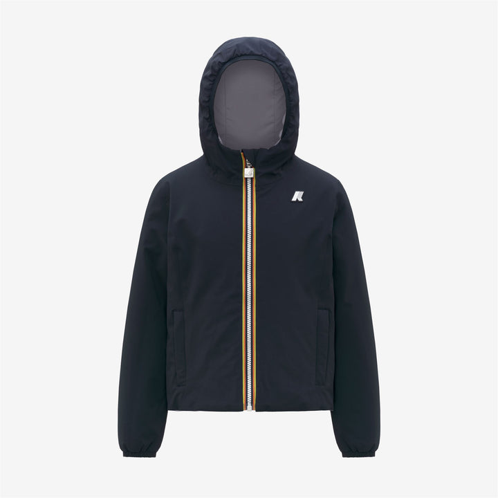 Giacca corta reversibile isolante blu-viola per bambina 1