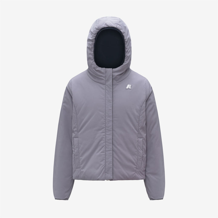 Giacca corta reversibile isolante blu-viola per bambina 2