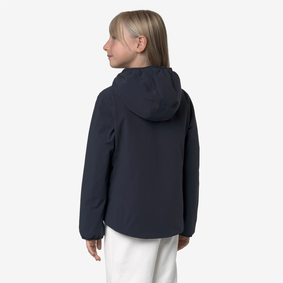 Giacca corta reversibile isolante blu-viola per bambina main