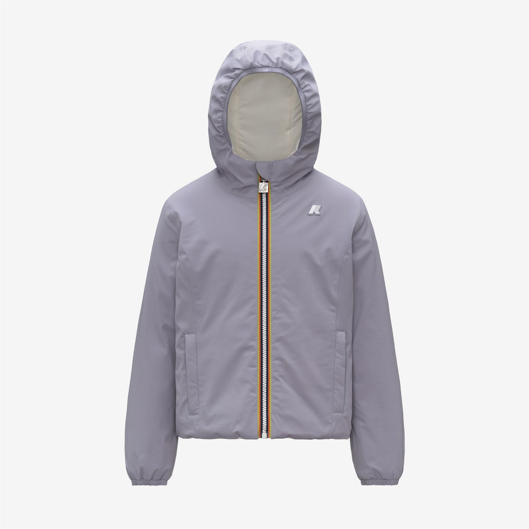 Giacca corta isolante reversibile da bambina viola 01