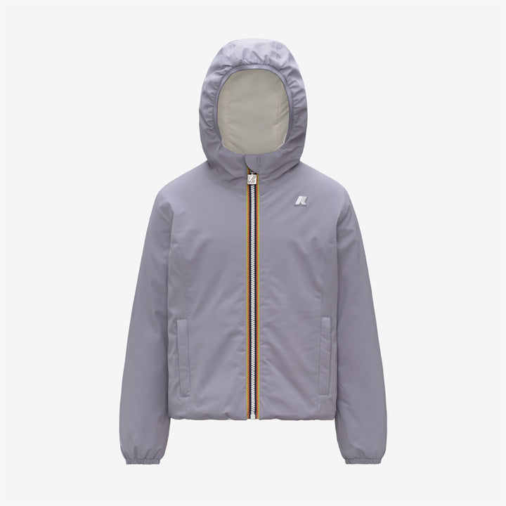 Violet girl's reversible insulated short jacket 1