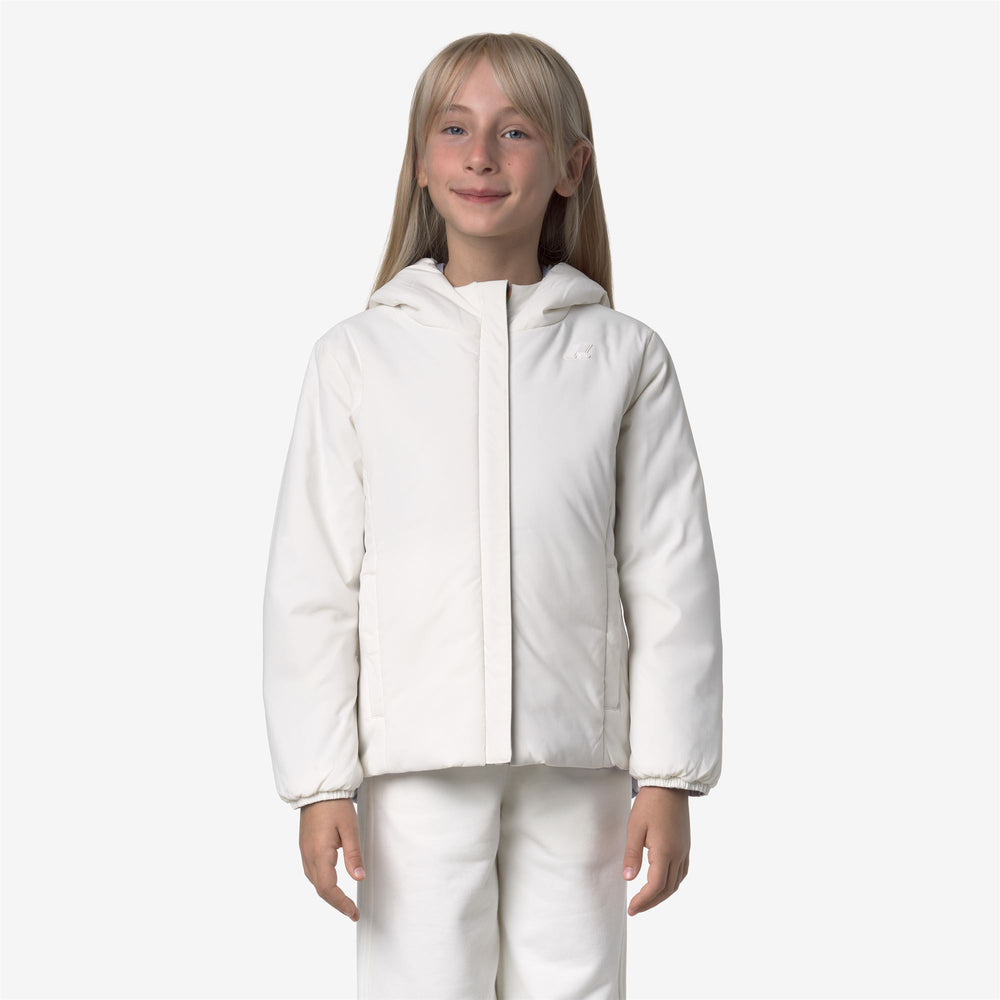 Violet girl's reversible insulated short jacket 02