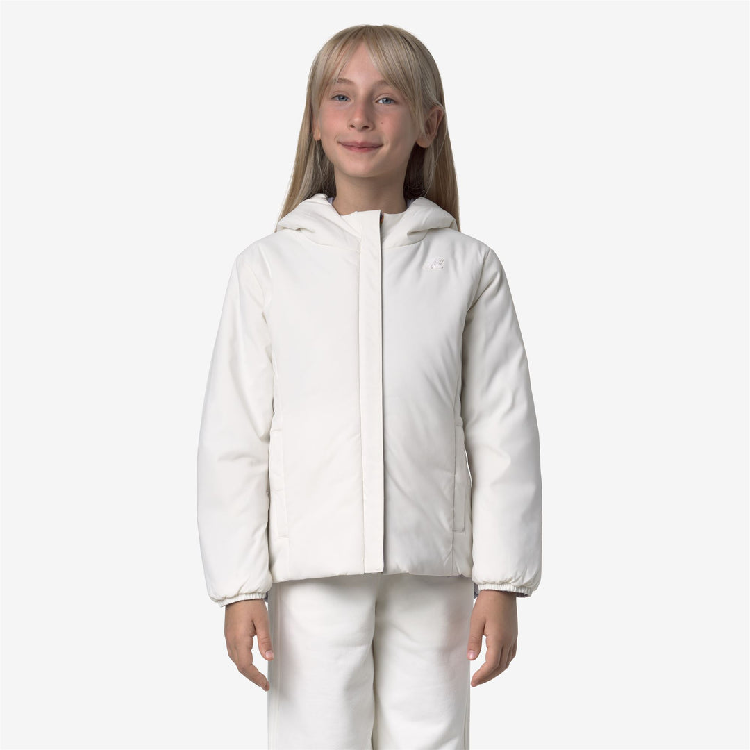 Violet girl's reversible insulated short jacket main