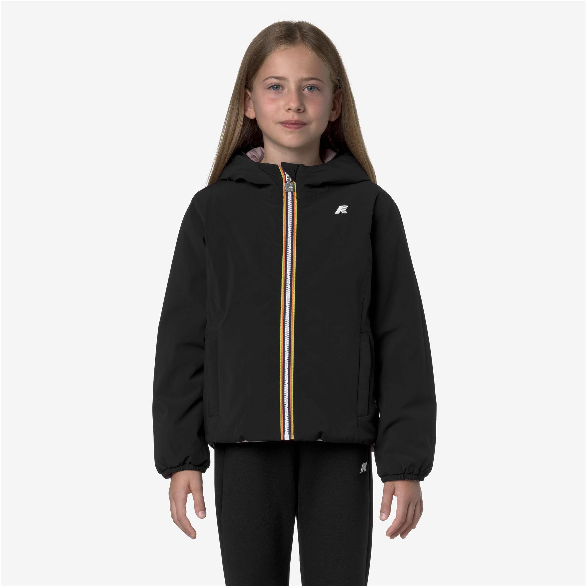Jackets_GIRL_P. LILY ST WARM DOUBLE_Short_Black Pure - Rose Pinkish - Commercial 4