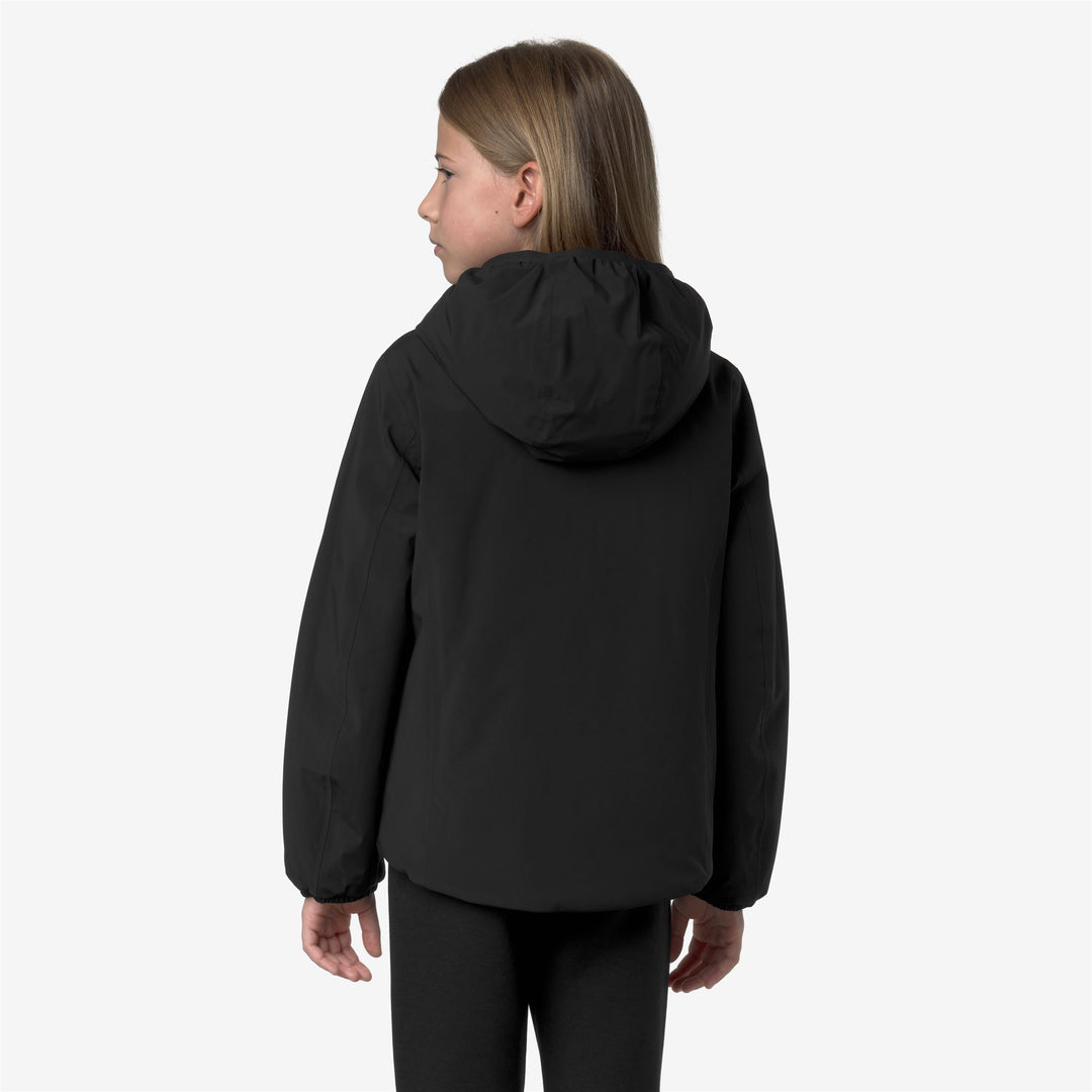 Giacca calda reversibile nera e rosa per ragazze con imbottitura sintetica main